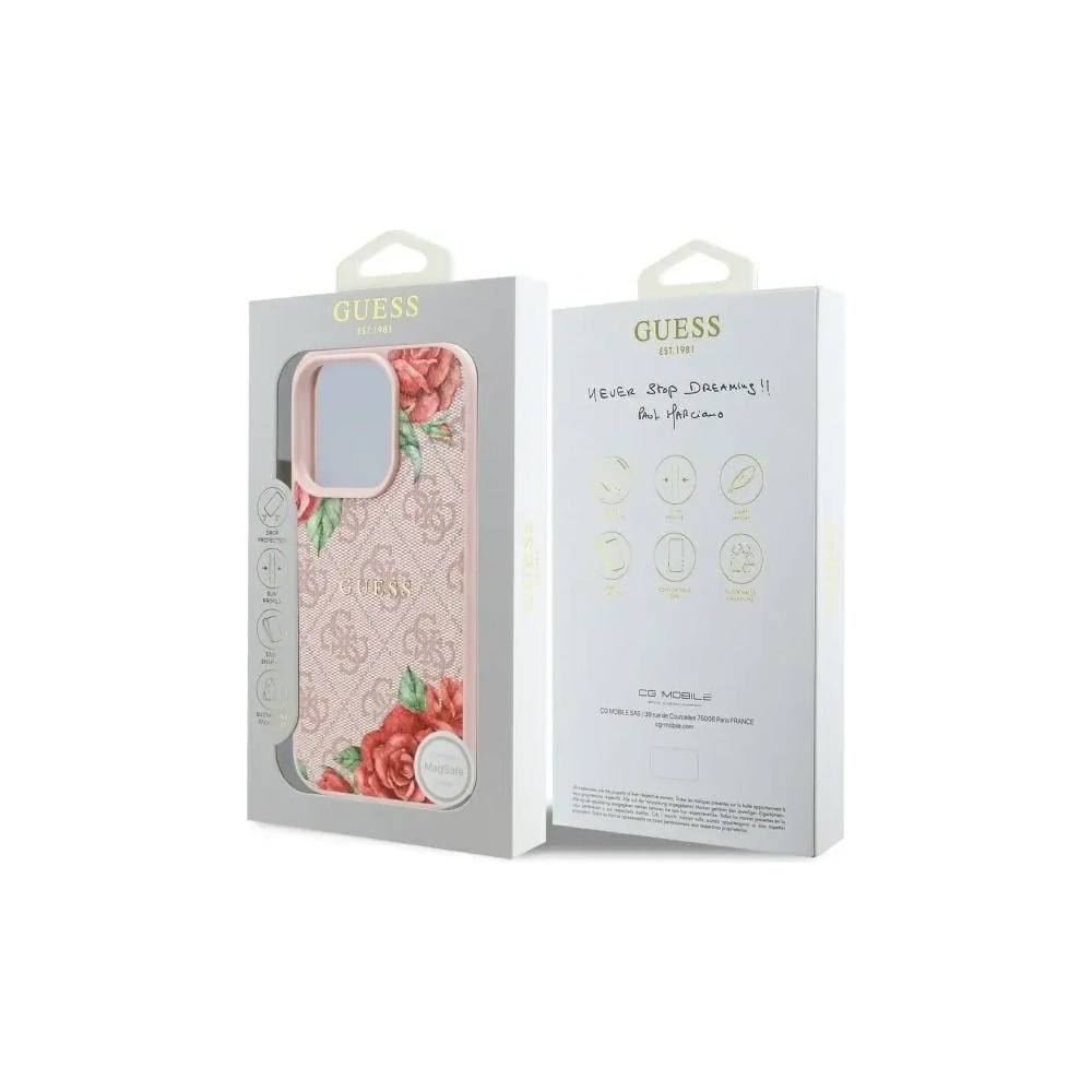Hurtownia GSM - Guess GUHMP16XP4ROPEMCP Apple iPhone 16 Pro Max keménytok 4G Virágmintás MagSafe rózsaszín - GUE4223 - {ean13} - Hurt