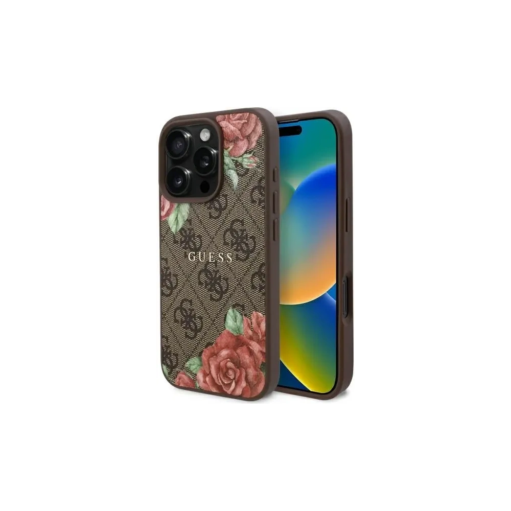 Hurtownia GSM - Guess GUHMP16XP4ROPEMCW Apple iPhone 16 Pro Max kemény tok 4G Virág Mintás MagSafe barna - GUE4224 - {ean13} - Hurt