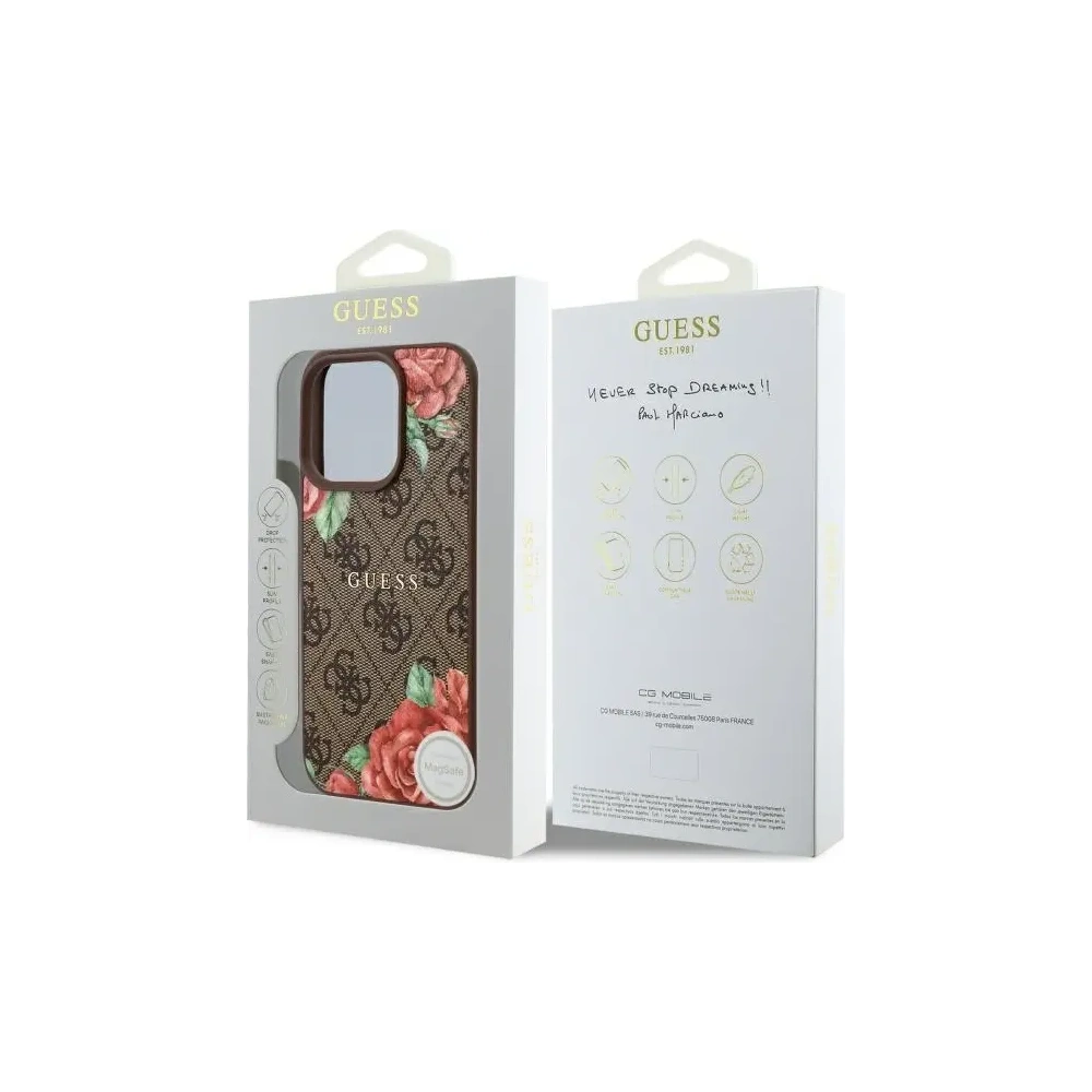 Hurtownia GSM - Guess GUHMP16XP4ROPEMCW Apple iPhone 16 Pro Max kemény tok 4G Virág Mintás MagSafe barna - GUE4224 - {ean13} - Hurt