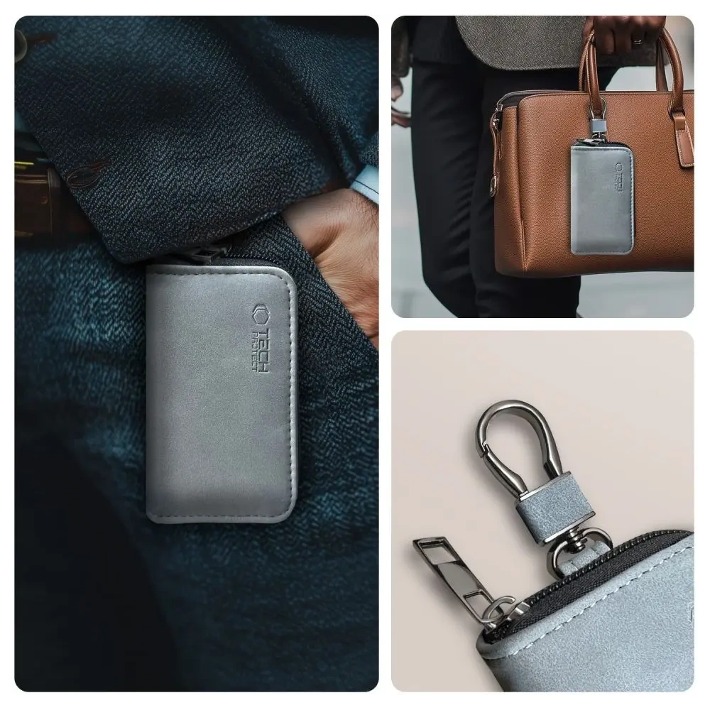 Hurtownia GSM - Tech-Protect KLR300 Faraday-Tasche Schlüsselloser RFID-Signalblocker Fall Kreide Grau - THP3687 - {ean13} - Hurt