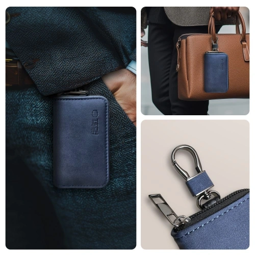 Klatka Faradaya Tech-Protect KLR300 Pouch Keyless RFID Signal Blocker Case Navy Blue