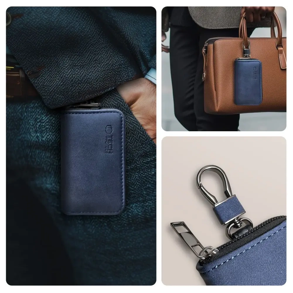 Wholesale Tech-Protect KLR300 faraday cage Pouch Keyless RFID Signal Blocker Case Navy Blue - THP3688 - {ean13} - Hurt