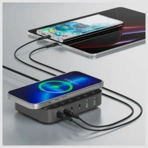 Wholesale 4smarts 7-in-1 charging station 100W with wireless charging black-grey - 4SMR63 - {ean13} - Hurt