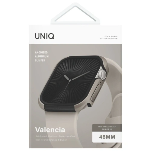 Etui UNIQ Valencia Apple Watch Series 46mm srebrny/titanium silver