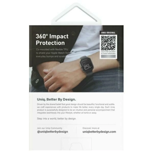 Etui UNIQ Valencia Apple Watch Series 46mm srebrny/titanium silver