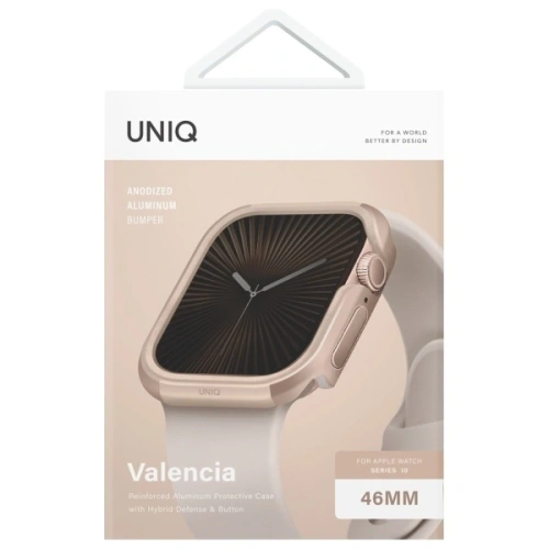 Etui UNIQ Valencia Apple Watch Series 46mm złoty/gold