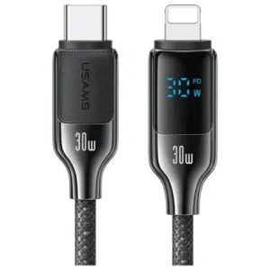 Hurtownia GSM - USAMS US-SJ741 cablu USB-C / Lightning 30W 1.2m Cablu de date cu afișaj digital din aliaj de zinc pentru încărcare rapidă seria HX - USA1216 - {ean13} - Hurt