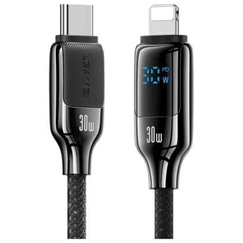 Kabel USAMS US-SJ741 USB-C / Lightning 30W 1.2m Digital Display Zinc Alloy Fast Charging Data Cable HX Series