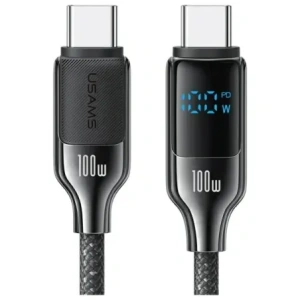 Wholesale USAMS US-SJ742 cable USB-C / USB-C 100W 1.2m Digital Display Zinc Alloy Fast Charging Data Cable HX Series - USA1218 - {ean13} - Hurt