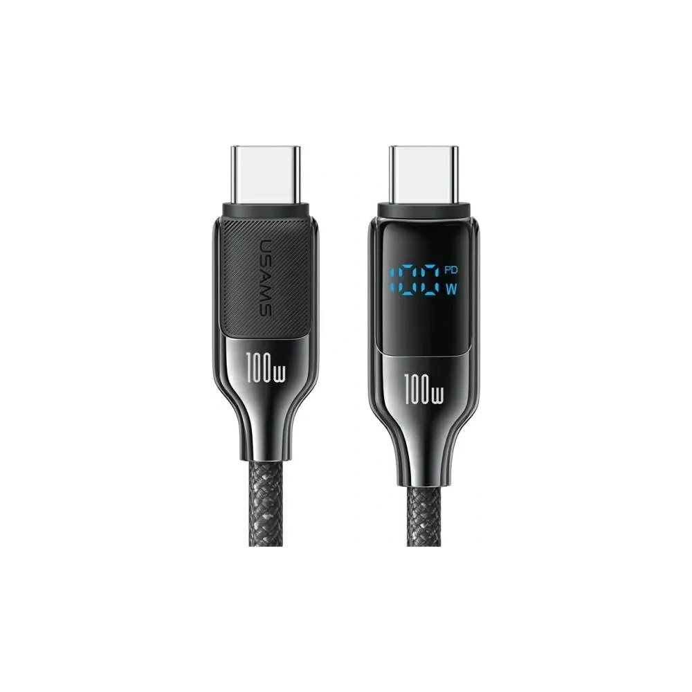 Wholesale USAMS US-SJ742 cable USB-C / USB-C 100W 1.2m Digital Display Zinc Alloy Fast Charging Data Cable HX Series - USA1218 - {ean13} - Hurt