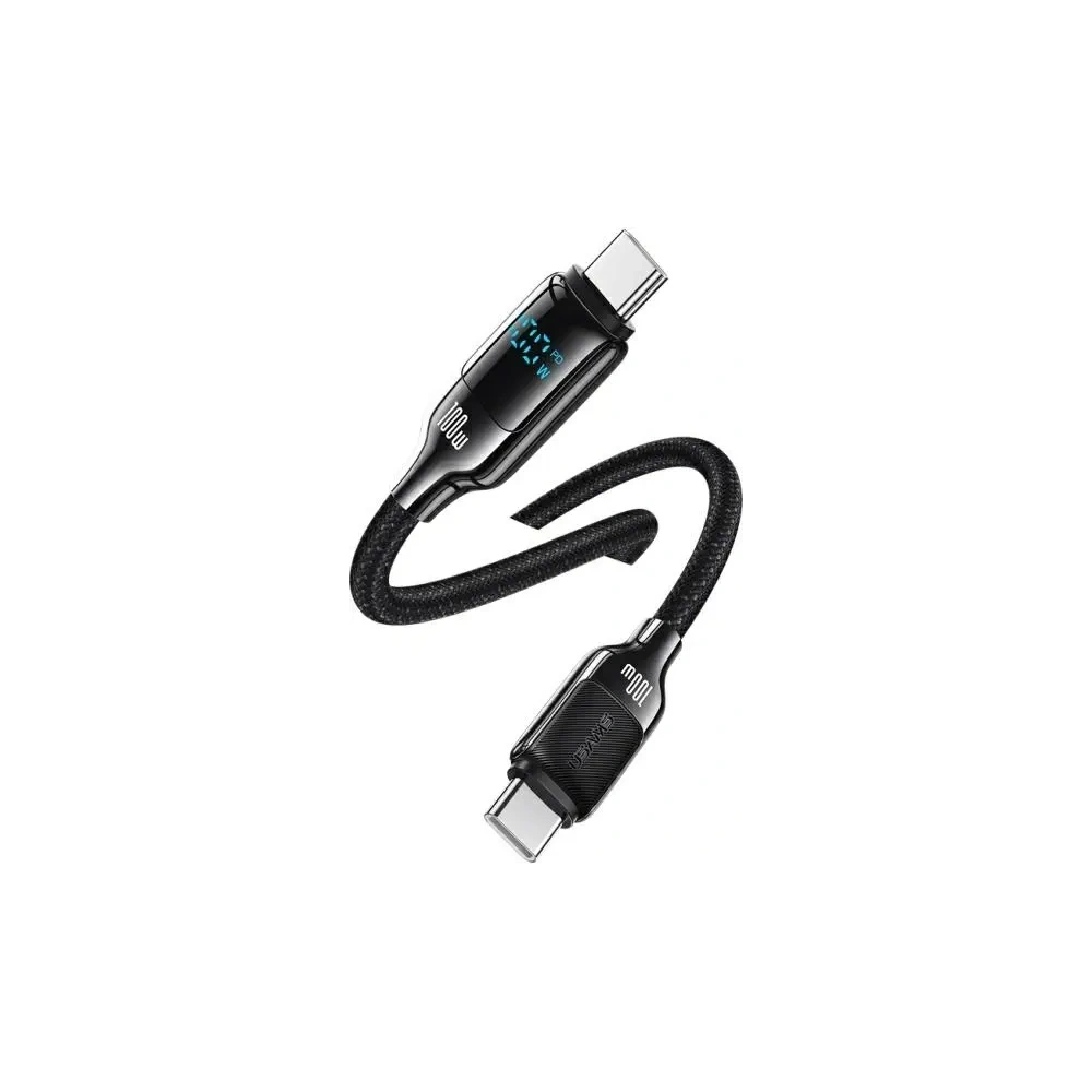 Wholesale USAMS US-SJ742 cable USB-C / USB-C 100W 1.2m Digital Display Zinc Alloy Fast Charging Data Cable HX Series - USA1218 - {ean13} - Hurt