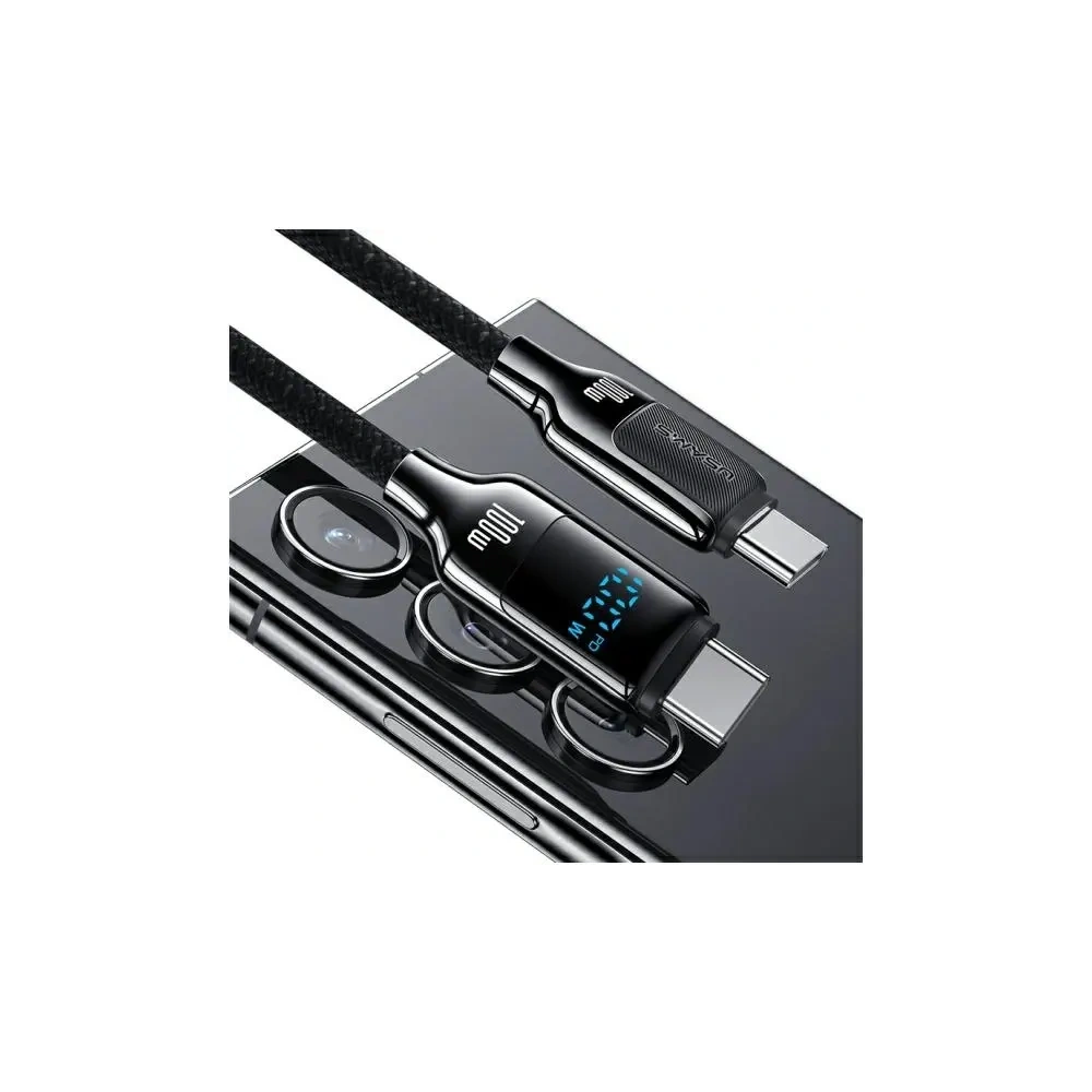 Hurtownia GSM - USAMS US-SJ742 cablu USB-C / USB-C 100W 1.2m Cablu de date pentru încărcare rapidă cu display digital din aliaj de zinc seria HX - USA1218 - {ean13} - Hurt
