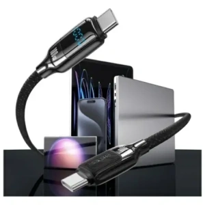 Wholesale USAMS US-SJ742 cable USB-C / USB-C 100W 1.2m Digital Display Zinc Alloy Fast Charging Data Cable HX Series - USA1218 - {ean13} - Hurt