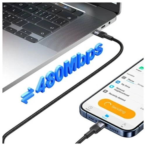 Kabel USAMS US-SJ724 USB-C / USB-C 60W 1.2m Aluminum Alloy Data Cable SY Series