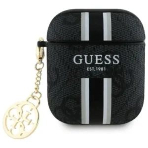 Hurtownia GSM - Etui Guess GUA2P4RPSK Apple AirPods 1/2 obal 4G tištěné pruhy kouzlo černý/black - GUE4232 - {ean13} - Hurt