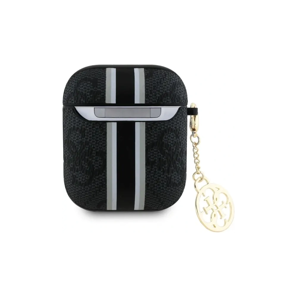 Hurtownia GSM - Etui Guess GUA2P4RPSK Apple AirPods 1/2 obal 4G tištěné pruhy kouzlo černý/black - GUE4232 - {ean13} - Hurt