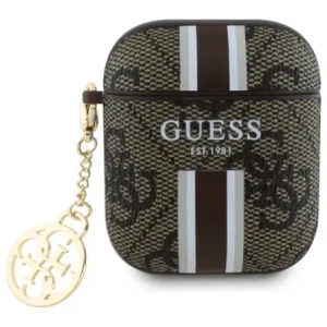 Wholesale Guess GUA2P4RPSW Apple AirPods 1/2 cover 4G Printed Stripes Charm brown - GUE4233 - {ean13} - Hurt