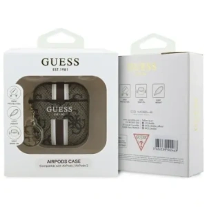 Hurtownia GSM - Etui Guess GUA2P4RPSW Apple AirPods 1/2 kryt 4G tištěné pruhy charm hnědá/brown - GUE4233 - {ean13} - Hurt