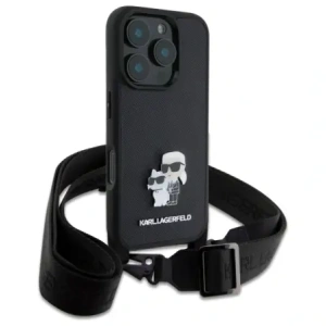 Hurtownia GSM - Karl Lagerfeld KLHCP16LSAKCPBK Apple iPhone 16 Pro hardcase Saffiano Karl&Choupette Metal Pin CBDY Strap negru - KLD21855 - {ean13} - Hurt