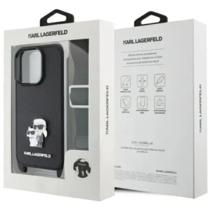 Hurtownia GSM - Etui Karl Lagerfeld KLHCP16LSAKCPBK Apple iPhone 16 Pro hardcase Saffiano Karl&Choupette Metal Pin CBDY Strap černý/black - KLD21855 - {ean13} - Hurt