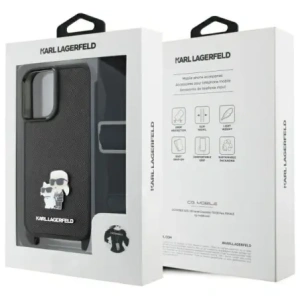 Hurtownia GSM - Karl Lagerfeld KLHCP16SSAKCPBK Apple iPhone 16 hardcase Saffiano Karl&Choupette Metal Pin CBDY Strap negru - KLD21856 - {ean13} - Hurt
