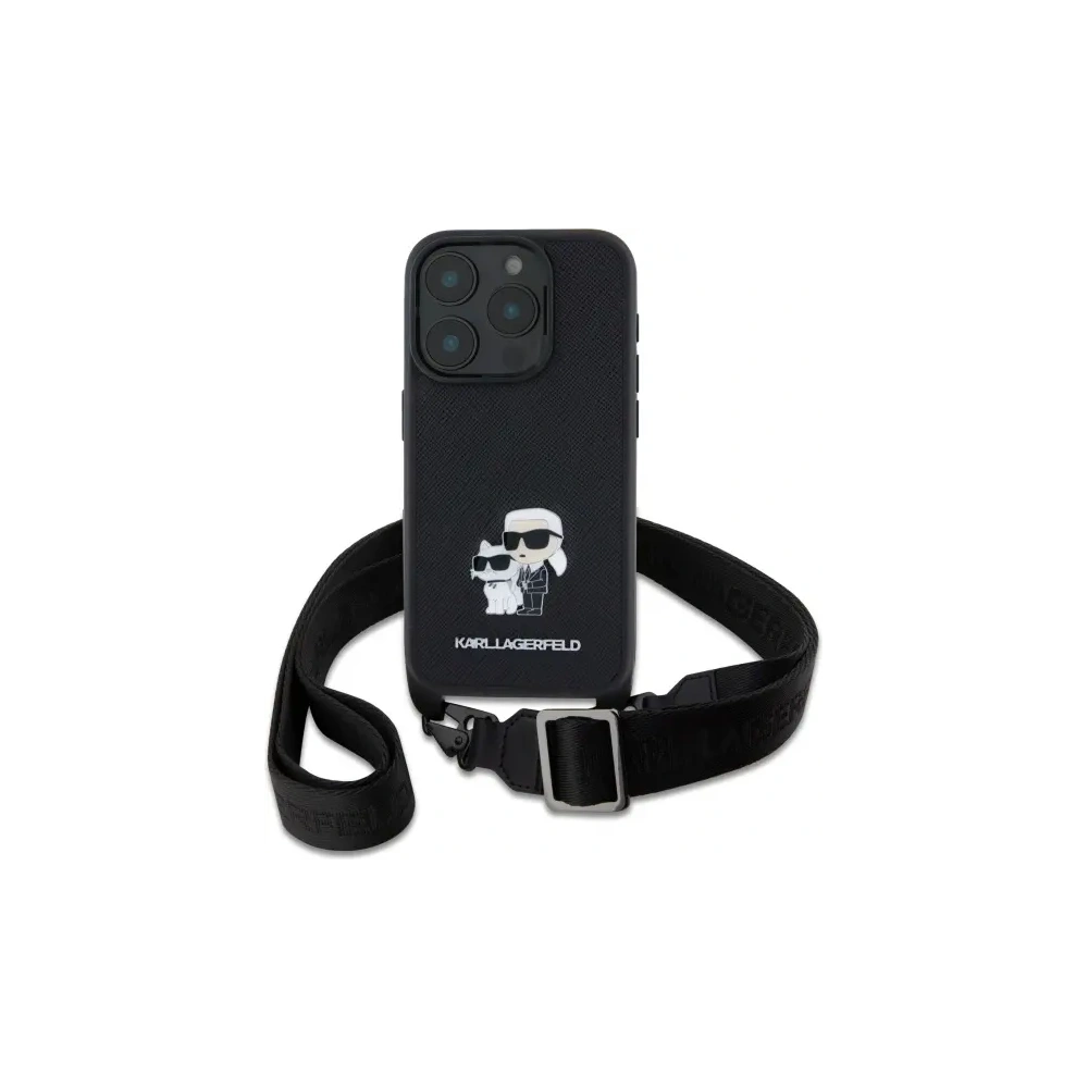 Hurtownia GSM - Etui Karl Lagerfeld KLHCP16XSAKCPBK Apple iPhone 16 Pro Max hardcase Saffiano Karl&Choupette Metal Pin CBDY Strap czarny/black - KLD21857 - {ean13} - Hurt