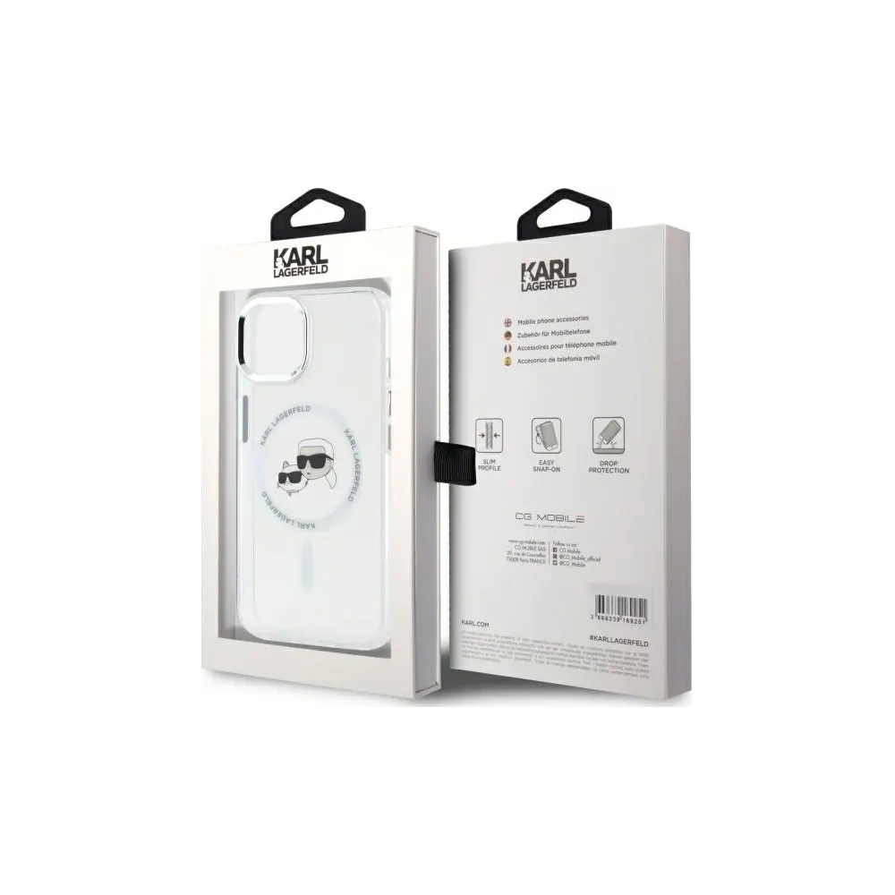 Hurtownia GSM - Karl Lagerfeld KLHMP14SHLSKCH Apple iPhone 14 Hartschale IML Metall Karl&Choupette Kopf MagSafe weiß - KLD21858 - {ean13} - Hurt