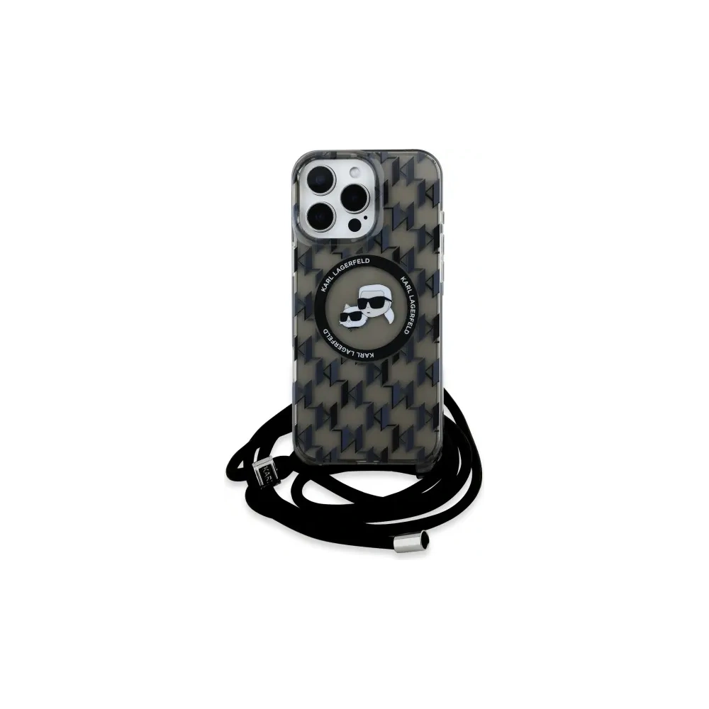 Hurtownia GSM - Etui Karl Lagerfeld KLHMP16LHCKCKLCK Apple iPhone 16 Pro hardcase IML Crossbody Monogram Karl & Choupette Head MagSafe czarny/black - KLD21859 - {ean13} - Hurt