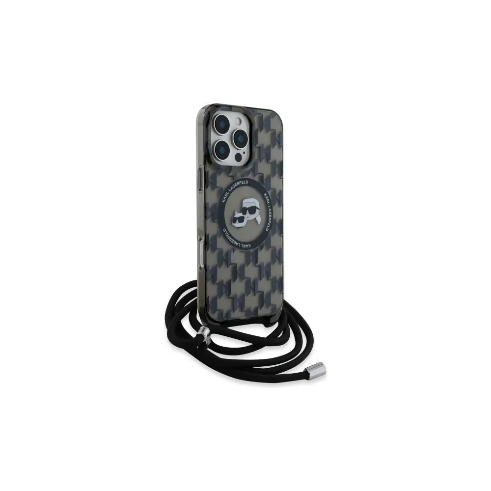 Hurtownia GSM - Etui Karl Lagerfeld KLHMP16LHCKCKLCK Apple iPhone 16 Pro hardcase IML Crossbody Monogram Karl & Choupette Head MagSafe czarny/black - KLD21859 - {ean13} - Hurt