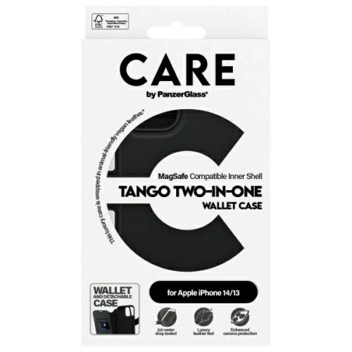 Etui CARE by PanzerGlass Feature Tango 2in1 Wallet Apple iPhone 14 / 13 MagSafe czarny/black