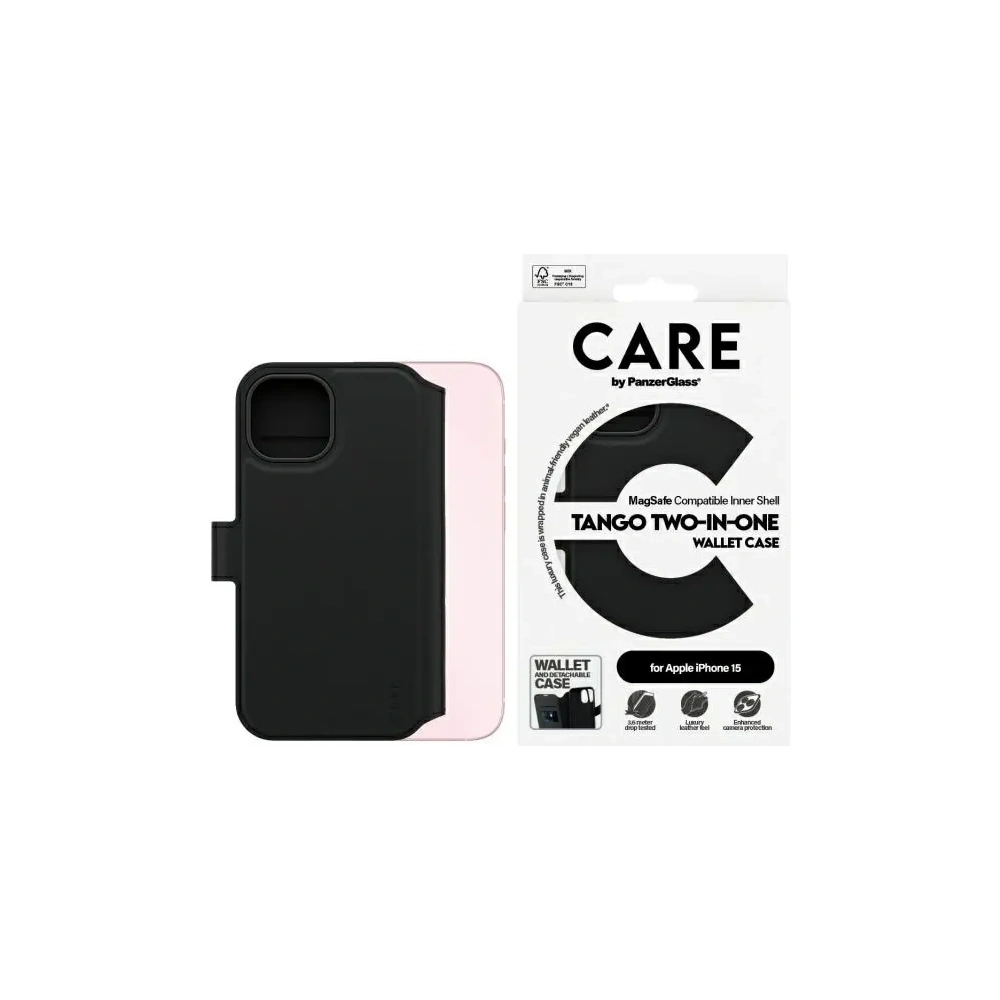 Wholesale CARE by PanzerGlass Feature Tango 2in1 Wallet Apple iPhone 15 MagSafe black - PZG740 - {ean13} - Hurt