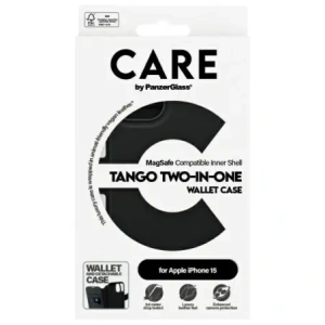 Hurtownia GSM - Etui CARE od PanzerGlass Funkce Tango 2in1 Peněženka Apple iPhone 15 MagSafe černý/black - PZG740 - {ean13} - Hurt