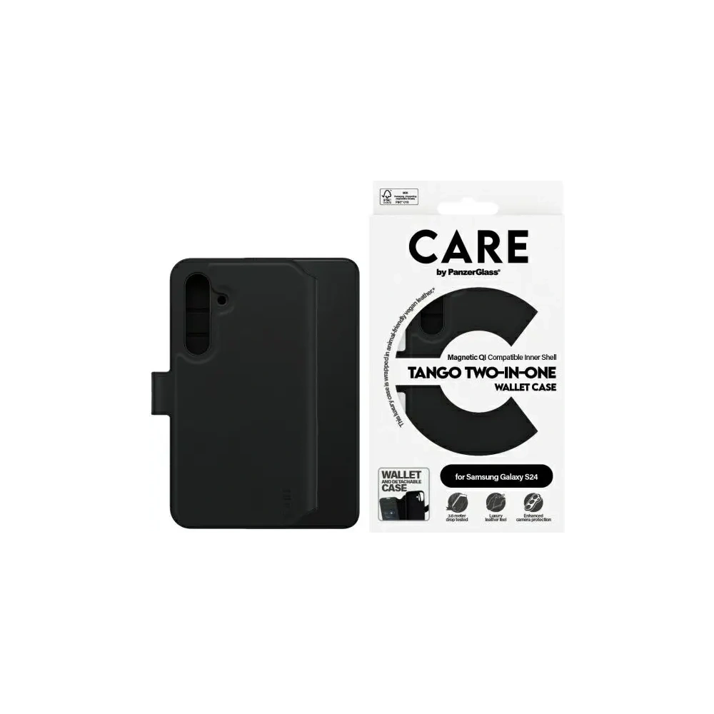 Hurtownia GSM - Etui CARE by PanzerGlass Feature Tango 2in1 Wallet Samsung Galaxy S24 czarny/black - PZG741 - {ean13} - Hurt