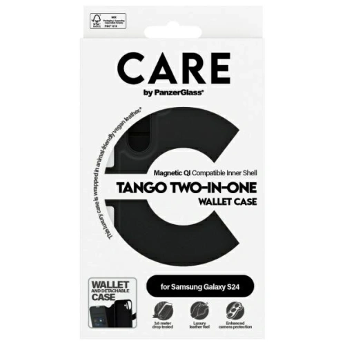 Etui CARE by PanzerGlass Feature Tango 2in1 Wallet Samsung Galaxy S24 czarny/black