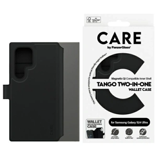 Etui CARE by PanzerGlass Feature Tango 2in1 Wallet Samsung Galaxy S24 Ultra czarny/black