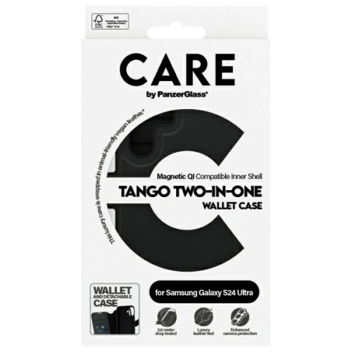 Etui CARE by PanzerGlass Feature Tango 2in1 Wallet Samsung Galaxy S24 Ultra czarny/black