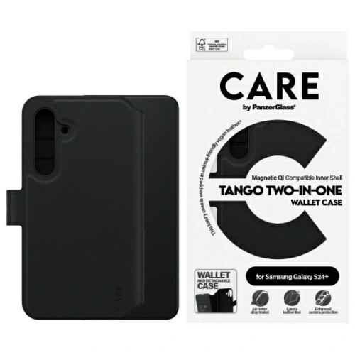 Etui CARE by PanzerGlass Feature Tango 2in1 Wallet Samsung Galaxy S24+ Plus czarny/black