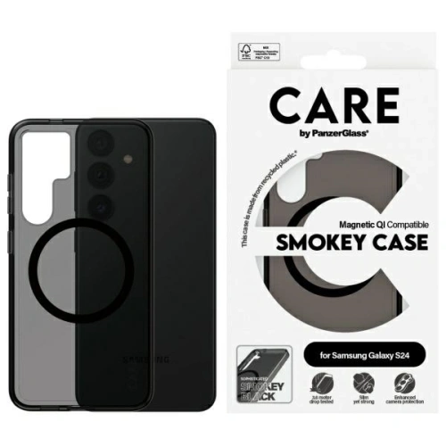 Etui CARE by PanzerGlass Flagship QI Case Samsung Galaxy S24 dymny/smoke