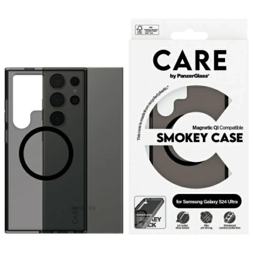 Etui CARE by PanzerGlass Flagship QI Case Samsung Galaxy S24 Ultra dymny/smoke