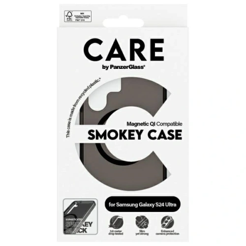 Etui CARE by PanzerGlass Flagship QI Case Samsung Galaxy S24 Ultra dymny/smoke