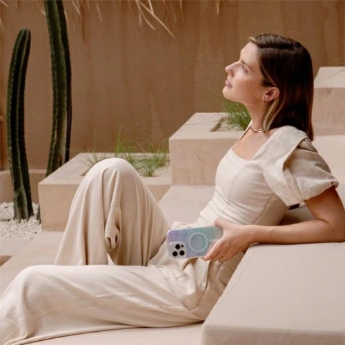 Etui UNIQ Coehl Linear Apple iPhone 16 Magnetic Charging opal/iridescent