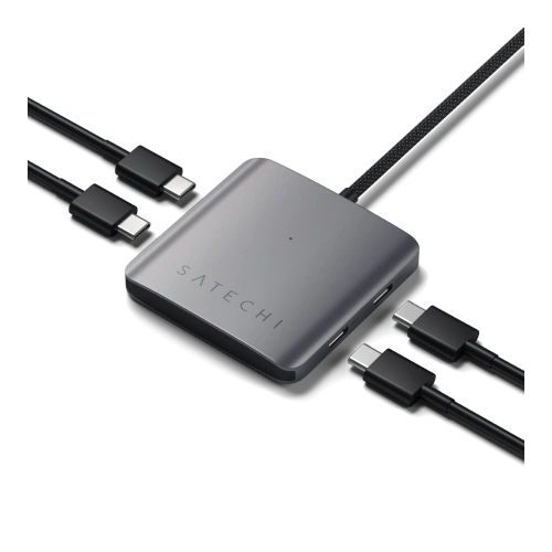 HUB Satechi 4-in-1 USB-C Adapter PD USB-C / 3xUSB-C 10Gbps, 1xUSB-C 100W PD space gray