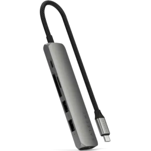 Hurtownia GSM - HUB Satechi 6-in-1 USB-C Slim Multiport Adapter USB-C / 2xUSB-A, USB-C, 4K HDMI, čtečka karet space grey - STH171 - {ean13} - Hurt