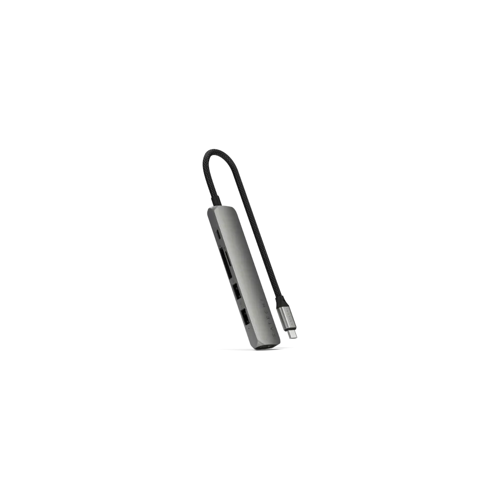 Hurtownia GSM - HUB Satechi 6-in-1 USB-C Slim Multiport Adapter USB-C / 2xUSB-A, USB-C, 4K HDMI, čtečka karet space grey - STH171 - {ean13} - Hurt