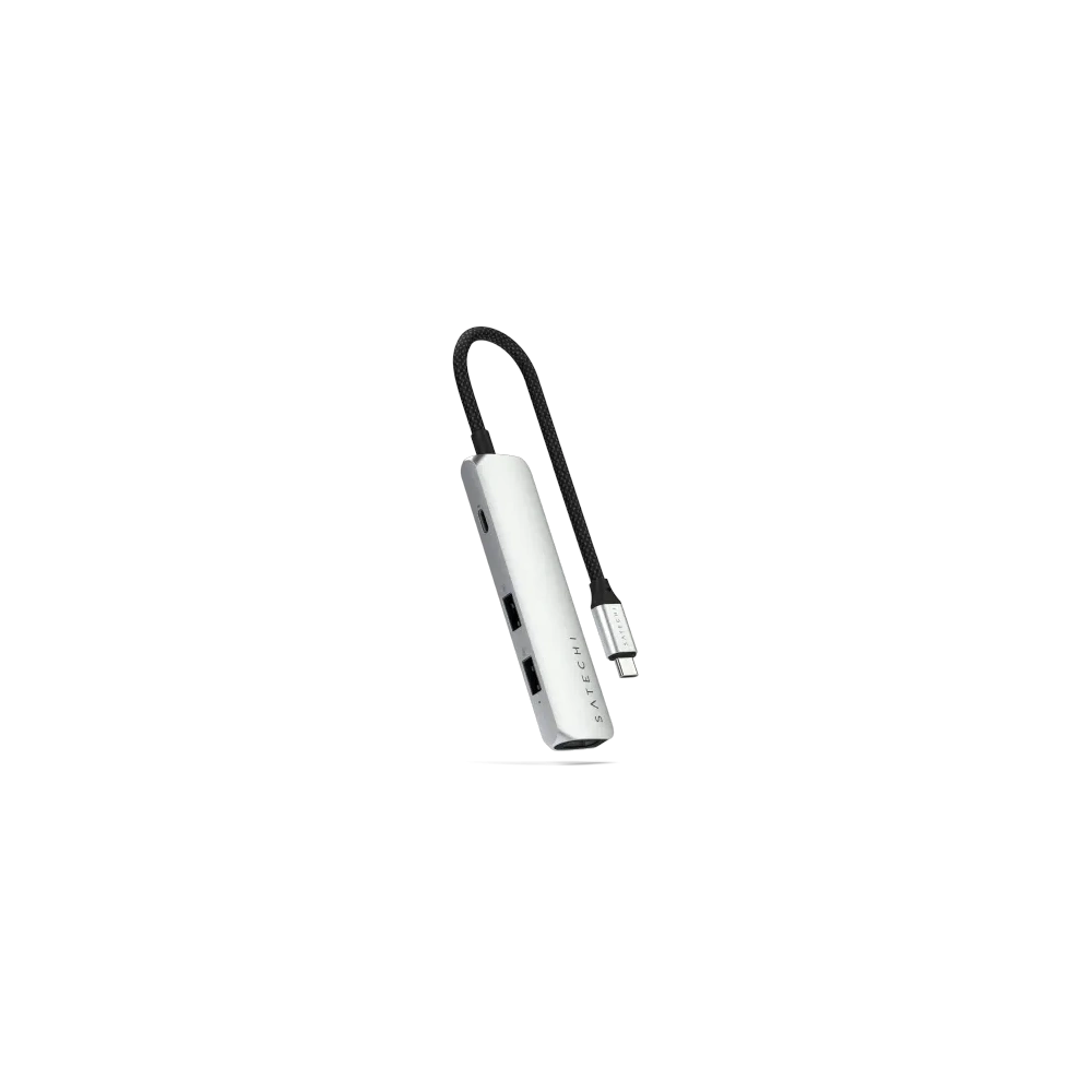 Hurtownia GSM - Satechi adaptor multiport USB-C Slim 4-in-1 4K USB-C / 2xUSB-A, USB-C, 4K HDMI argintiu - STH172 - {ean13} - Hurt
