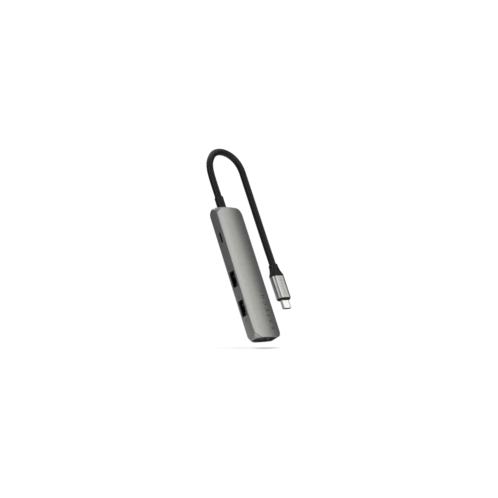 Hurtownia GSM - Satechi adaptor multiport USB-C Slim 4-in-1 HUB USB-C / 2xUSB-A, USB-C, 4K HDMI gri spațial - STH174 - {ean13} - Hurt