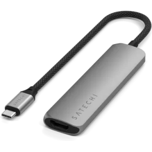 Hurtownia GSM - Satechi adaptor multiport USB-C Slim 4-in-1 HUB USB-C / 2xUSB-A, USB-C, 4K HDMI gri spațial - STH174 - {ean13} - Hurt