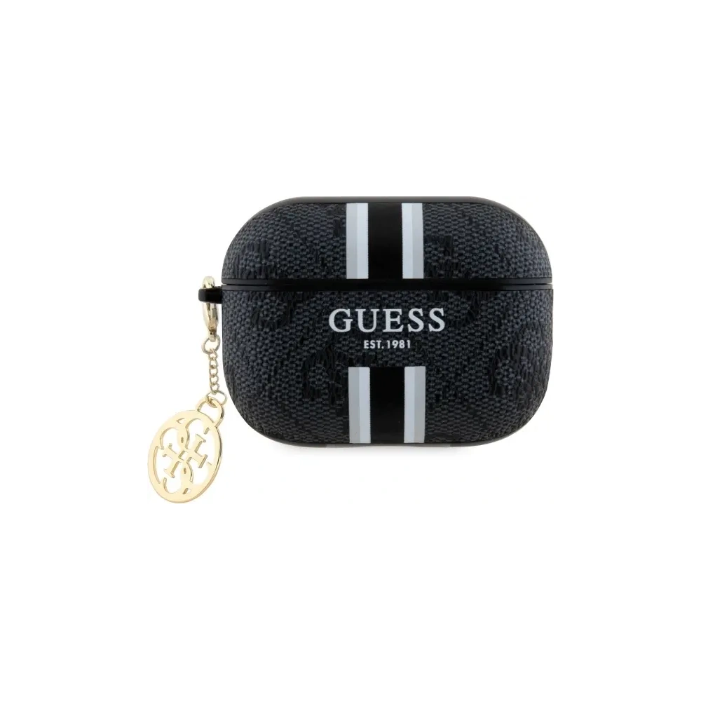 Hurtownia GSM - Etui Guess GUAP2P4RPSK Apple AirPods Pro 2 (2022/2023) kryt 4G tištěné pruhy charm černý/black - GUE4236 - {ean13} - Hurt