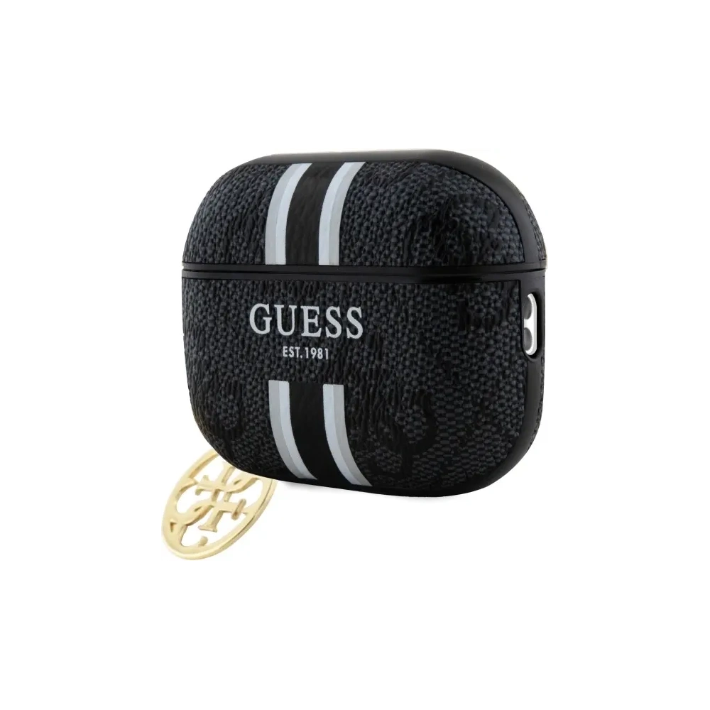 Hurtownia GSM - Etui Guess GUAP2P4RPSK Apple AirPods Pro 2 (2022/2023) kryt 4G tištěné pruhy charm černý/black - GUE4236 - {ean13} - Hurt