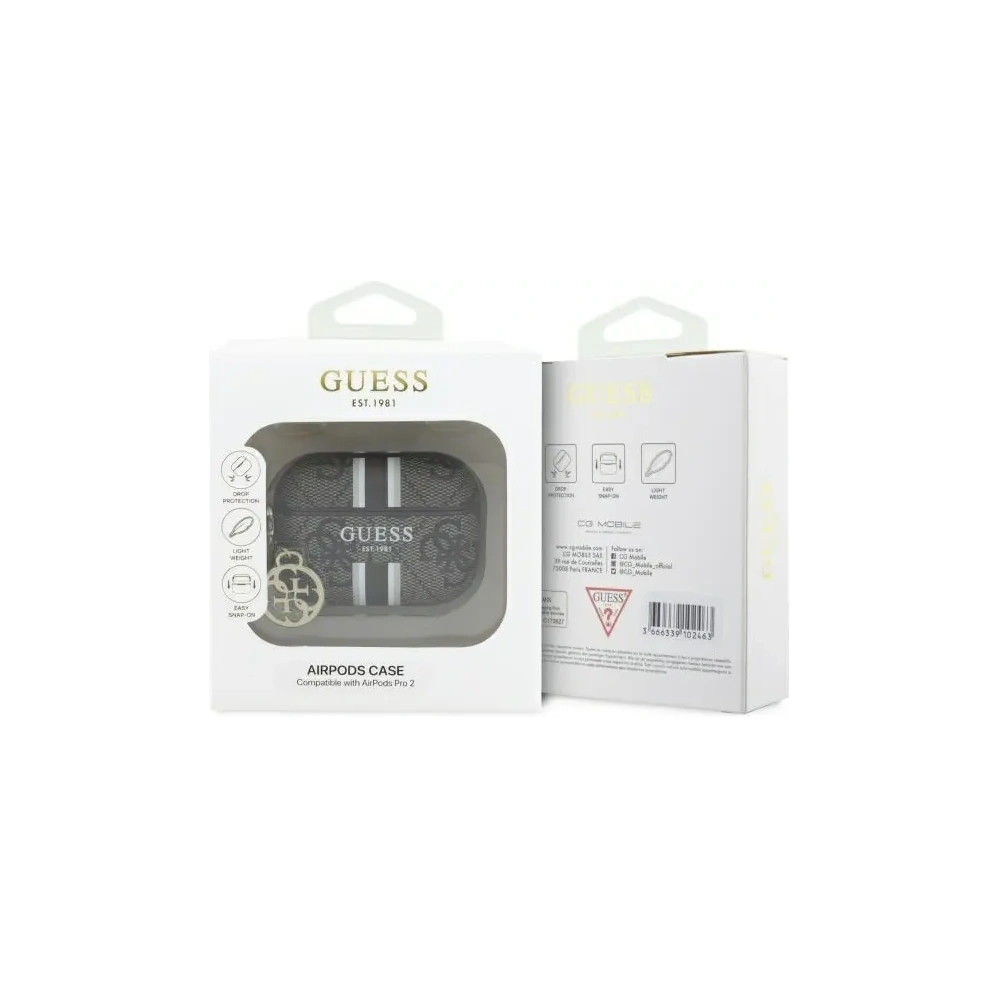 Hurtownia GSM - Etui Guess GUAP2P4RPSW Apple AirPods Pro 2 (2022/2023) kryt 4G tištěné pruhy kouzlo hnědý/brown - GUE4237 - {ean13} - Hurt